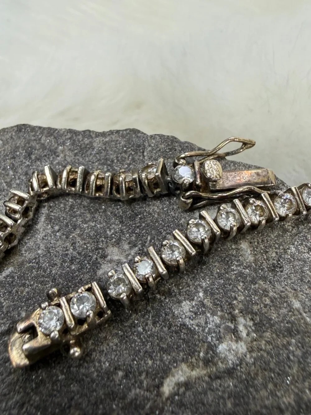 Sterling Silver Tennis Bracelet CZ Stones CL China 925 8